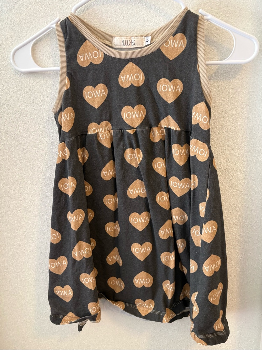 Girls' Iowa Heart Print Sleeveless Dress